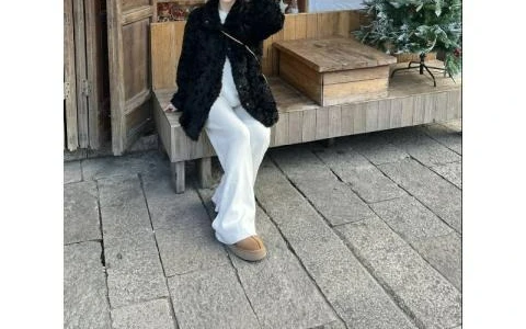 2022 Winter Neuer Mantel Damen Stehkragen Verdickter Lammwolle Mittlerer und langer Mantel