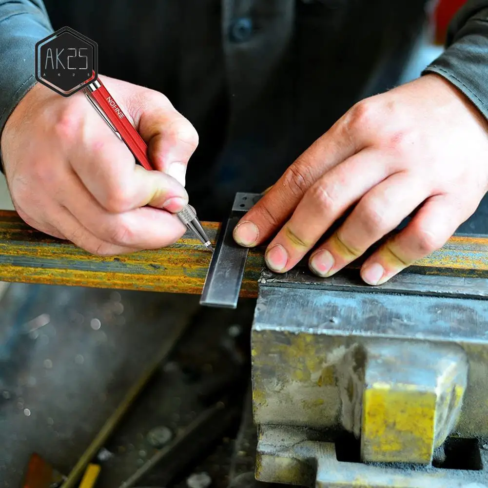 

AK25-Streak Welders Pencil, механический металлический маркер, серебряная ручка со встроенной точилкой для сварки, изготовления, деревообработки
