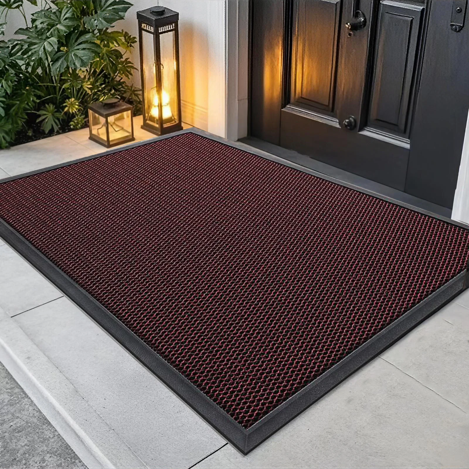 Villa Door Elastic Mesh Welcome Mat Non Slip Rubber Base Dirt Trapper Wear Resistant Thick Floor Pad Dirt Trapper Entrance Mat