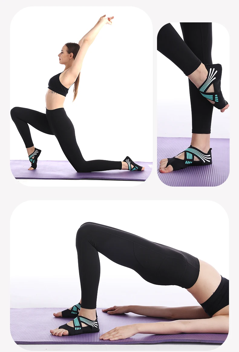 Professionelle rutschfeste Gym Yoga Schuhe flache weiche Anti-Rutsch-Sohle Ballett Fitness Tanzschuhe Pilates Yoga Schuhe Socken – Detail 13