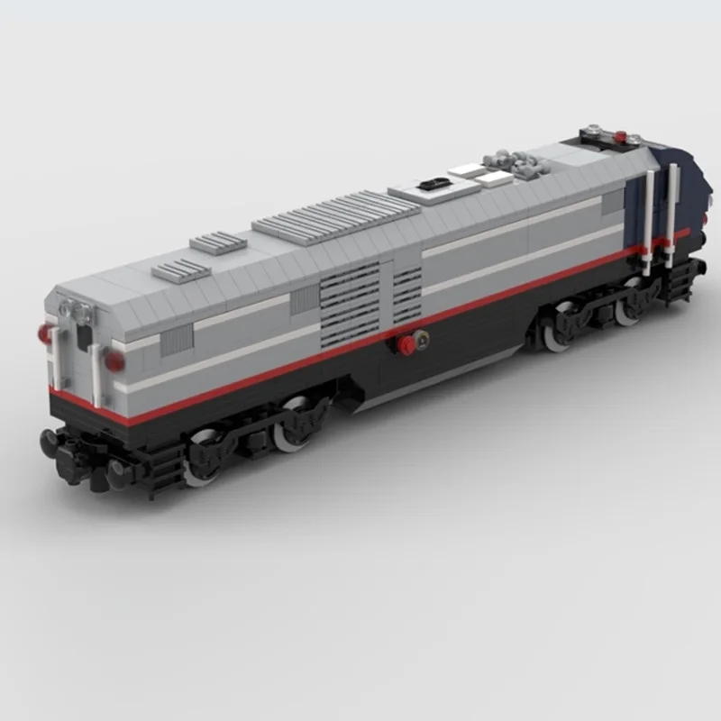 City Car Model MOC Building Bricks Railway Passenger Locomotive Modular Technology Children Holiday Gift Assemble Toy Suit
