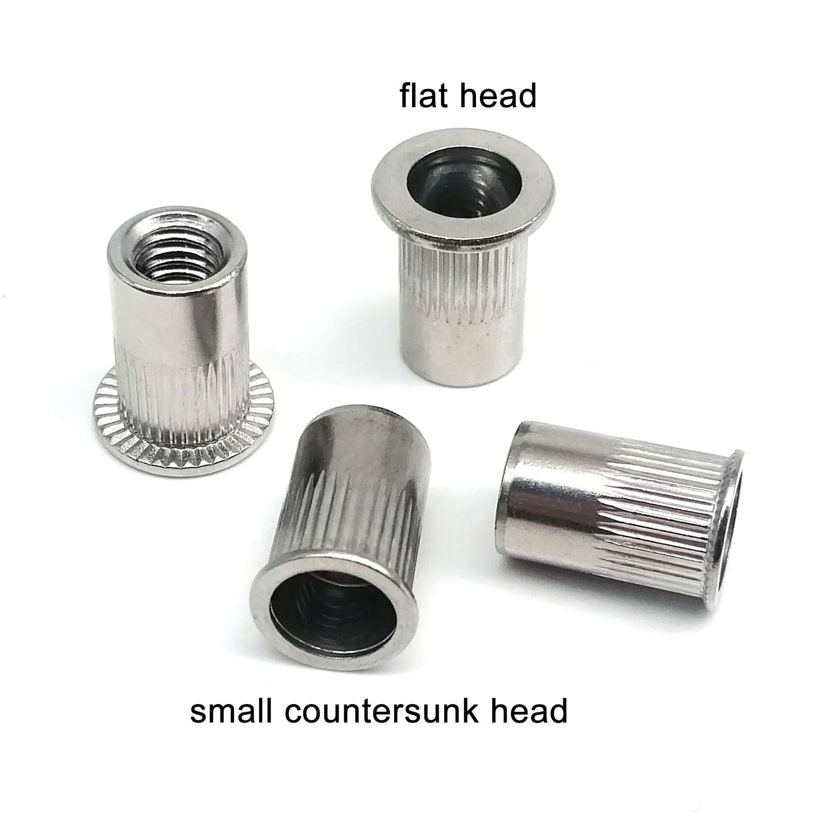 M3 M4 M5 M6 M8 M10 M12 Marine Grade 316 A4-80 Stainless Steel Insert Rivet Nut Flat Head Small Countersunk Head Rivnut Nutsert