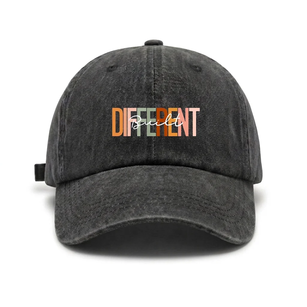 Adjustable Unisex Layered Different Letter Print Baseball Cap, Vintage Washed Dad Hat, Trendy Casual Streetwear Gift