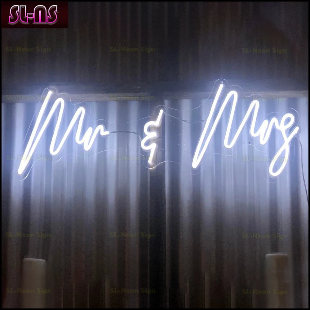 

Custom Big Mr Mrs Neon Sign 76 x 30 cm Personalized Neon Light Mr and Mrs Personalized Sign Backdrop Lights Family Name Sign