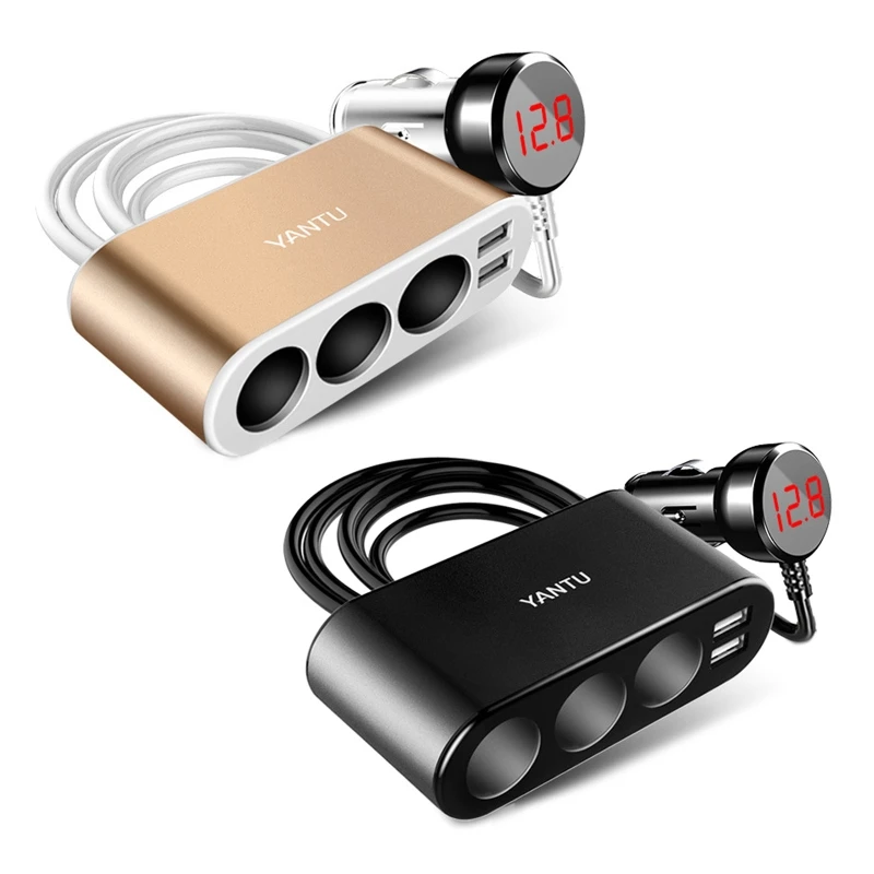 

Car Cigarette 3 Way Power Adapter Socket Splitter Dual USB