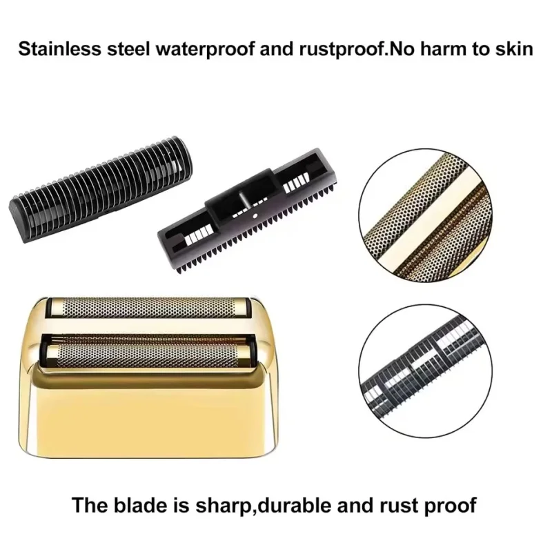 Ersatz-Scherfolie und Scherköpfe, kompatibel mit BaBylissPRO Double FXFS2 Metall-Elektrorasierer, für BaByliss Rasierer – Detail 4
