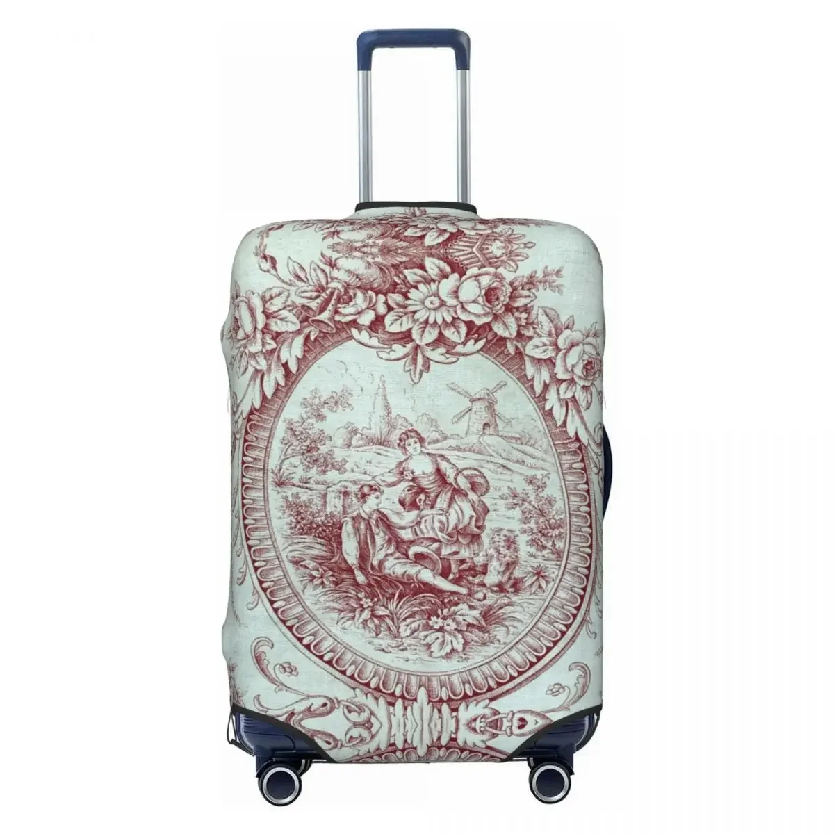 Custom Vintage French Romantic Toile De Jouy Luggage Cover Fashion Suitcase Protector Covers Suit For 18-32 inch