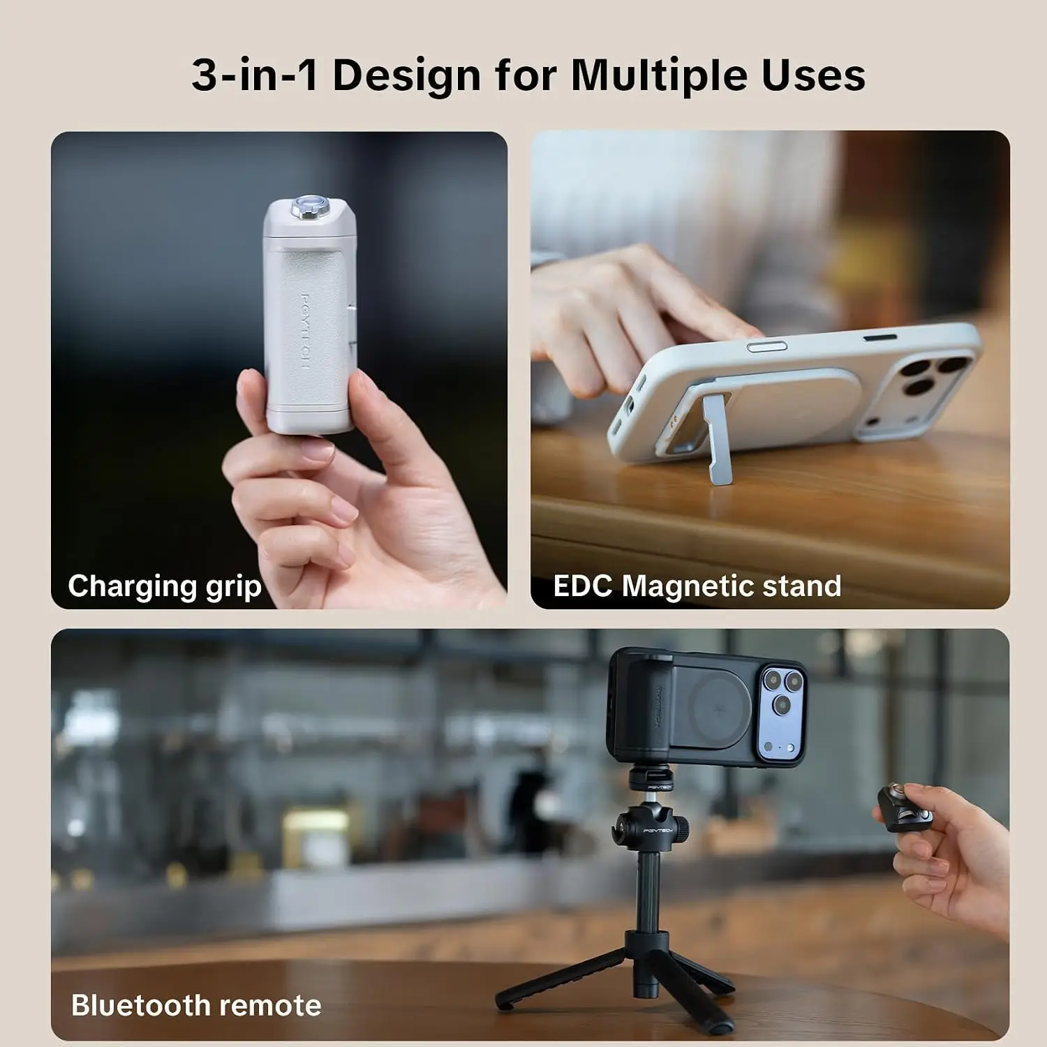 PGYTECH MagCam 1&2 3-in-1 Phone Grip Kit