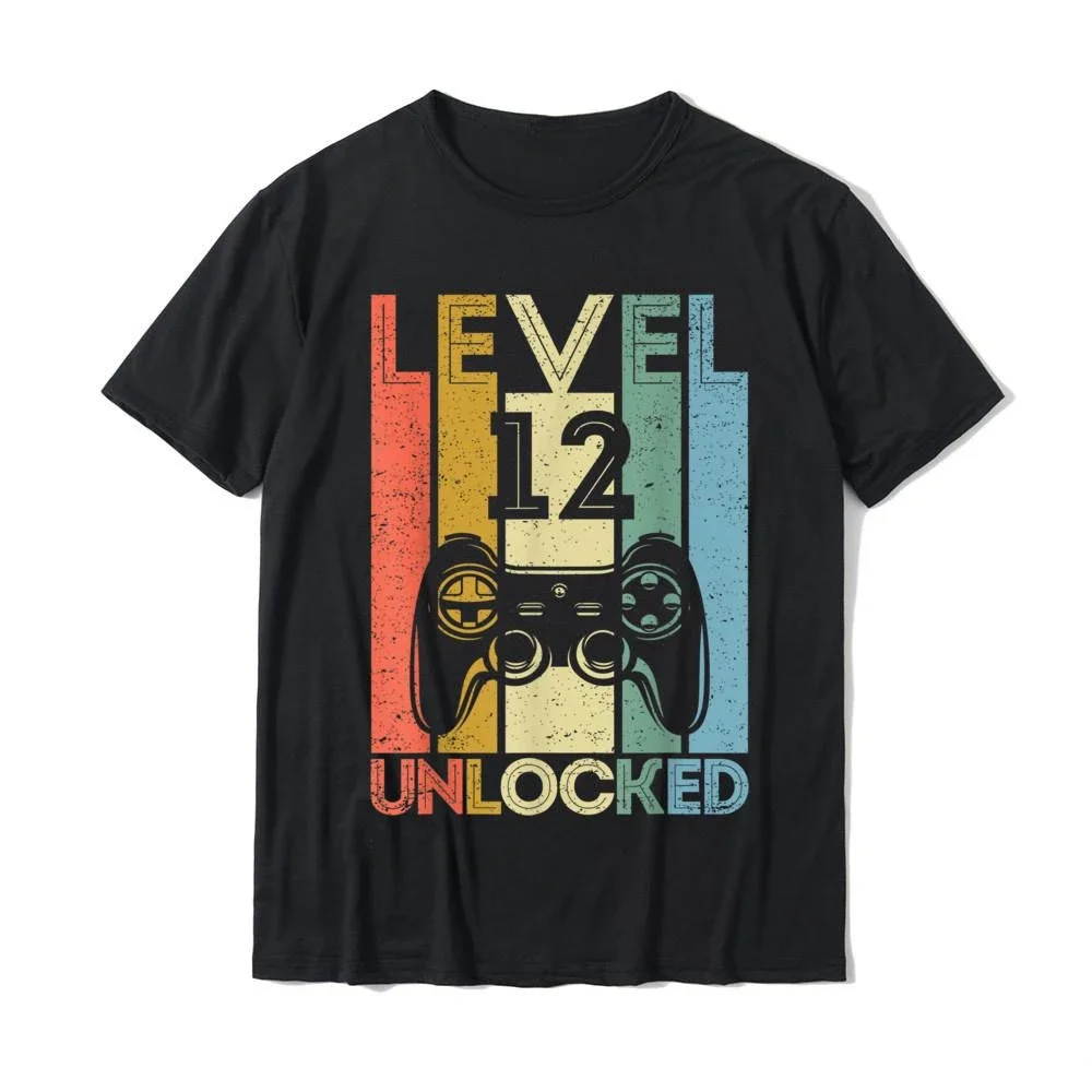 Level 12 Unlocked Shirt Funny Video Gamer Gift Printed T-Shirt Summer New Arrival Casual Faddish O-neck Short-sleev Men's Tops