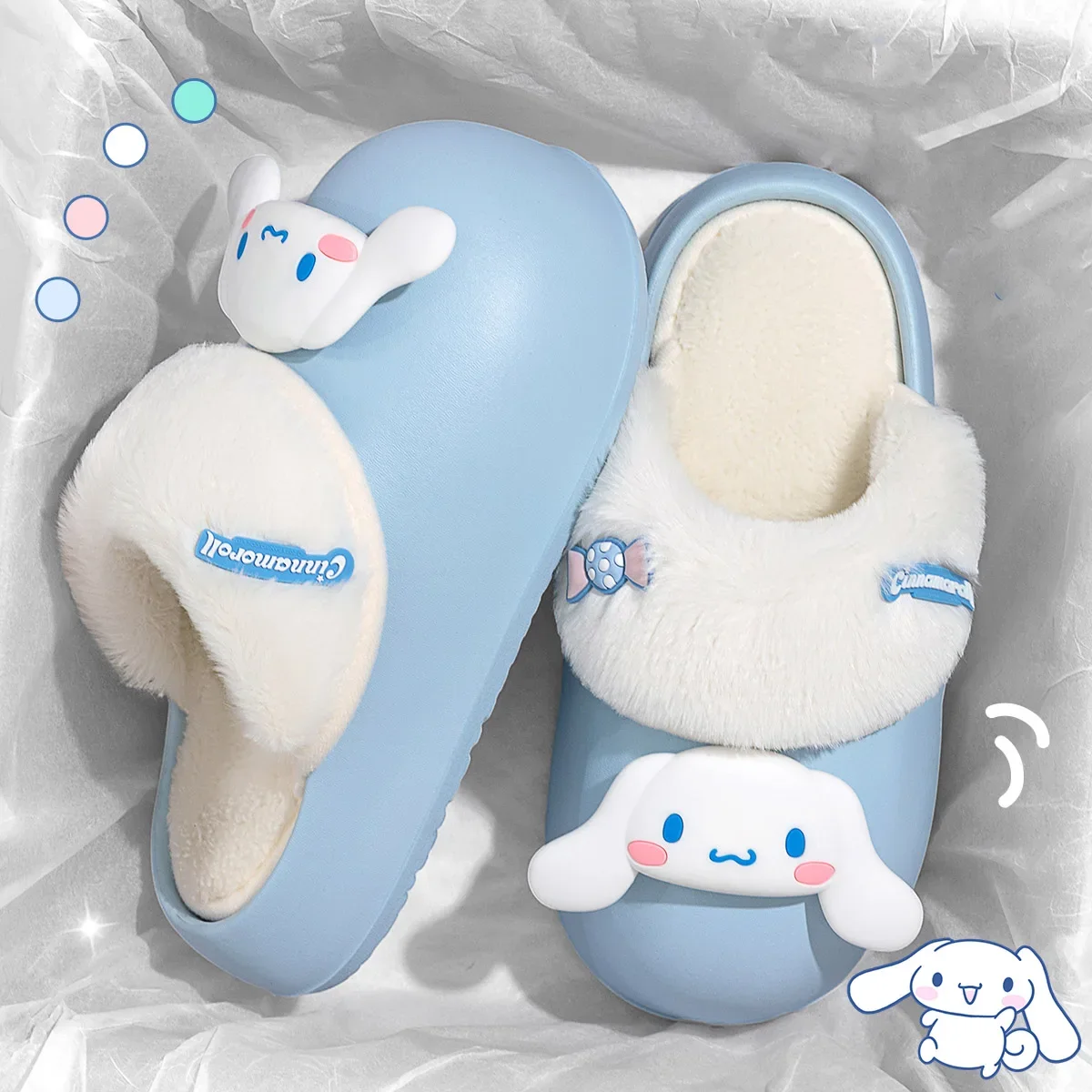 kawaii sanrio Cotton Slippers HelloKitty anime cute Christmas Wear Detachable Ladies Winter 2023 New Cotton Mop