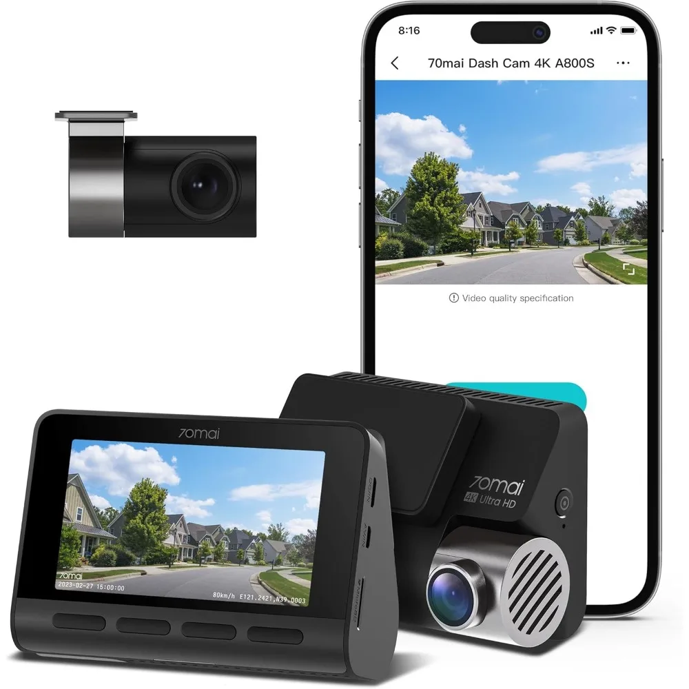 4K Dash Cam Front and Rear with STARVIS, Built in 5GHz WiFi & GPS Car Camera, Super Night Vision