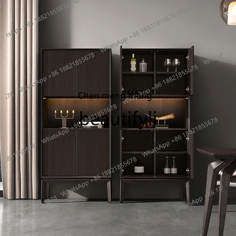 X Living Room Side Cabinet Storage Organizer Modern Simple Wine Cabinet Integrated Wall-Mounted Home Minimalist