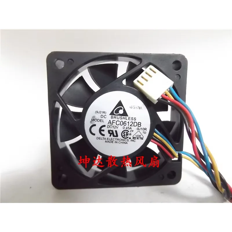 دلتا إلكترونيات AFC0612DB F00 DC 12V 0.45A 60x60x15mm 4-Wire Server Cooling Fan