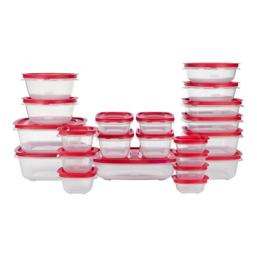 

EasyStore Containers, 44-Piece Set for kitchen food storage, BPA-free plastic, clear color, airtight seal and stackable design