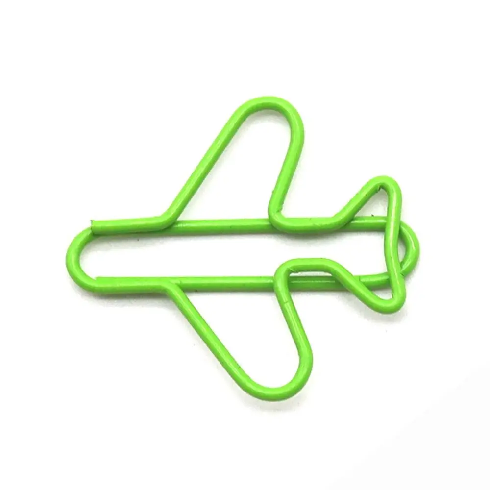10pcs Metal Memo Airplane Paper Clip Clip-on Airplane Shape Metal Paper Clips Index Bookmark Irregular Creative Bookmark Clip