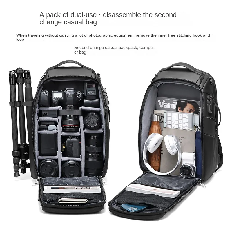 Camera Backpack SLR Micro-camera Digital Bag Is Suitable for Canon Nikon Waterproof and Anti-theft Large-capacity UAV Bag.