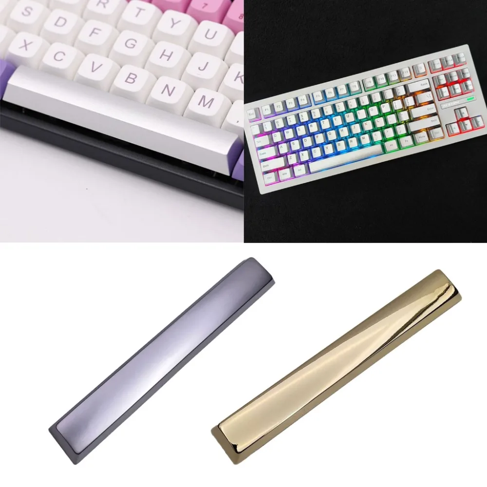 6.25U Spacebar Cherry Profile Zinc Alloy Metal Keycap CNC Metal Space Bar Key Button for Mechanical Keyboards Customized Key Cap