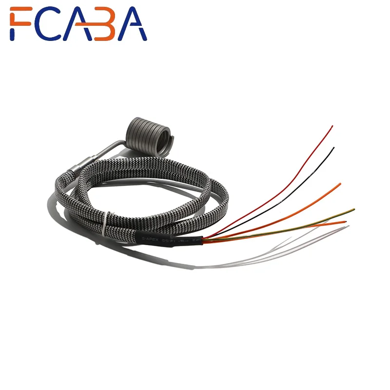 FCABA Spring Coil Heater ID50mmx25~55mm 220V Coil Band Heater with K Thermocouple 750W~1600W 4.2x2.2/3x3/3.5x3.5mm Cross-section