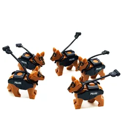 Military SWAT City Police Dog Accessories Playmobil Figure Parts Building Blocks Army Soldier MOC Bricks Gun Assemble Model Toys