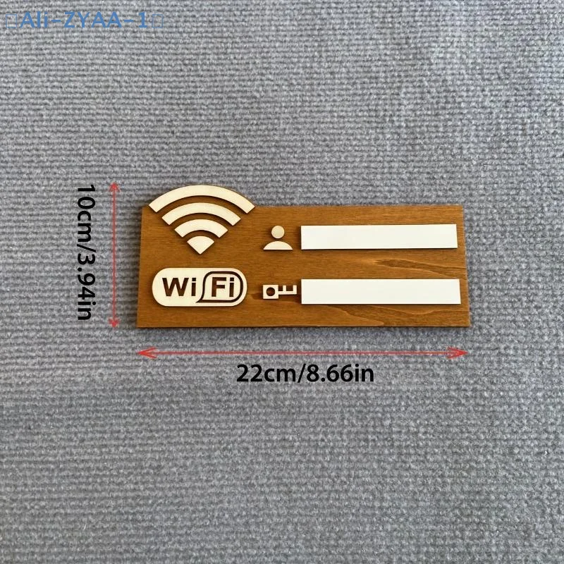 【ZYAA-1】1pc Rustic Wooden WiFi Password Sign Wall-Mounted Wireless Network Indicator Plaque Multi-Purpose Home Decor Accessory