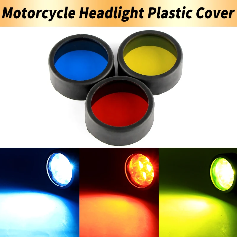 2PCS Motorcycle Headlight Yellow/Red/Blue Cover Plastic DIY 58mm/60mm Moto Light Cover Canbus For L6X Automobiles Accessories