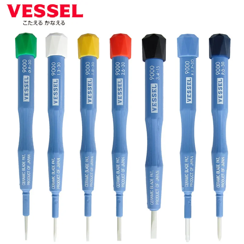 

VESSEL ceramic test screwdriver, non-magnetic electronic screwdriver, cross-head and flat-head screwdriver, imported screwdriver