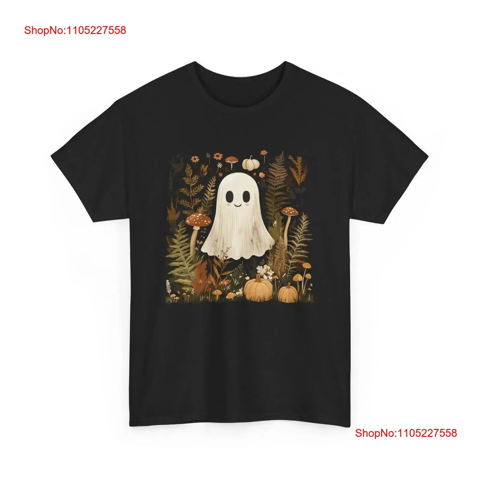 Ghostly Vibes T Shirt Spooky Halloween Fun Paranormal  vintage Washed designer clothes graphic Stretched Top For Everyday Wear