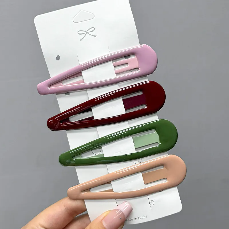 Oversized Metal Snap Hair Clips For Women Water-drop Triangle BB Clip For Thick Heavy Hair Side Jaw Clip Barrette Accessories