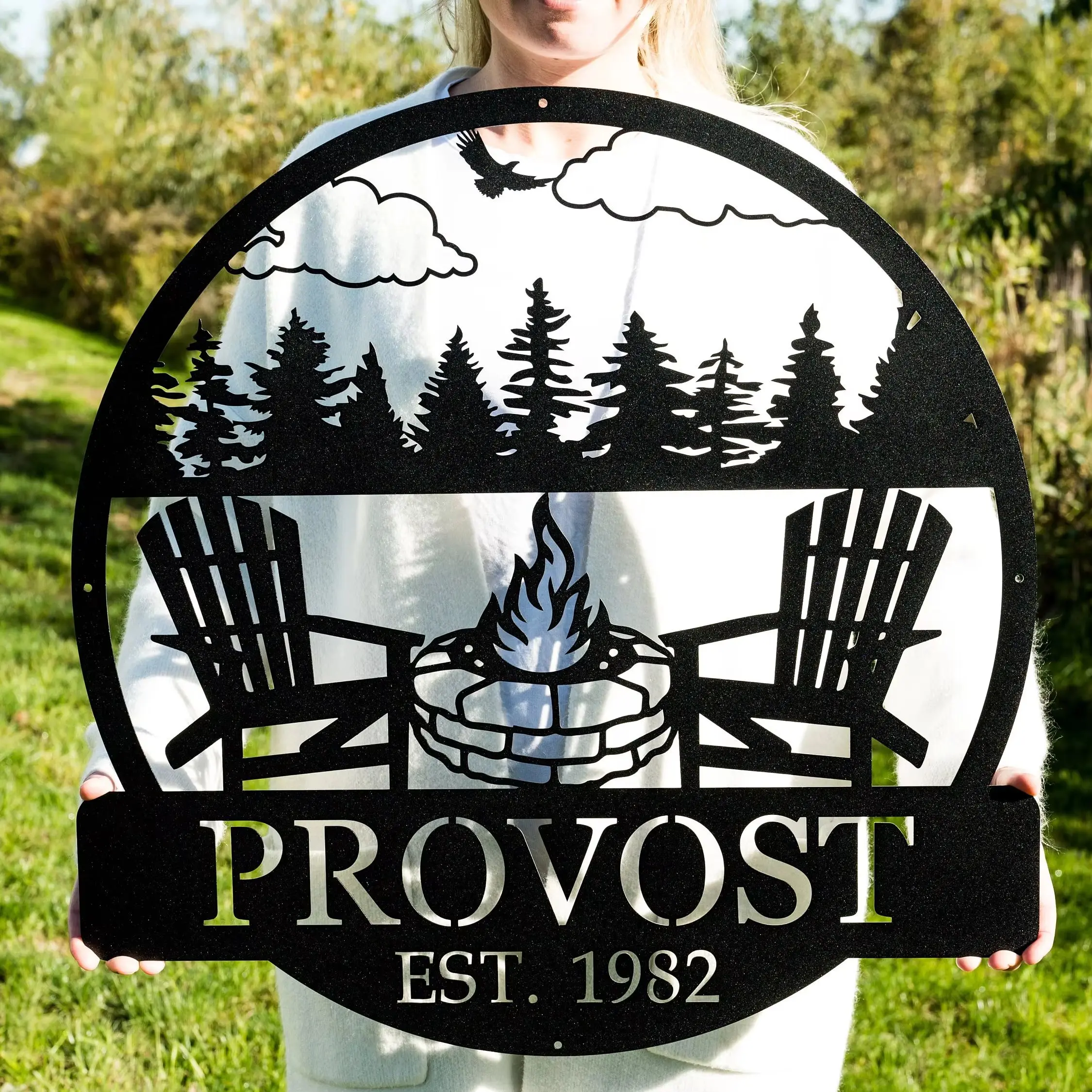 Custom Metal Outdoor Sign Custom Campfire Sign Camper Decor Personalized Camping Gifts Fire Pit Sign Outdoor Decor Cabin Sign