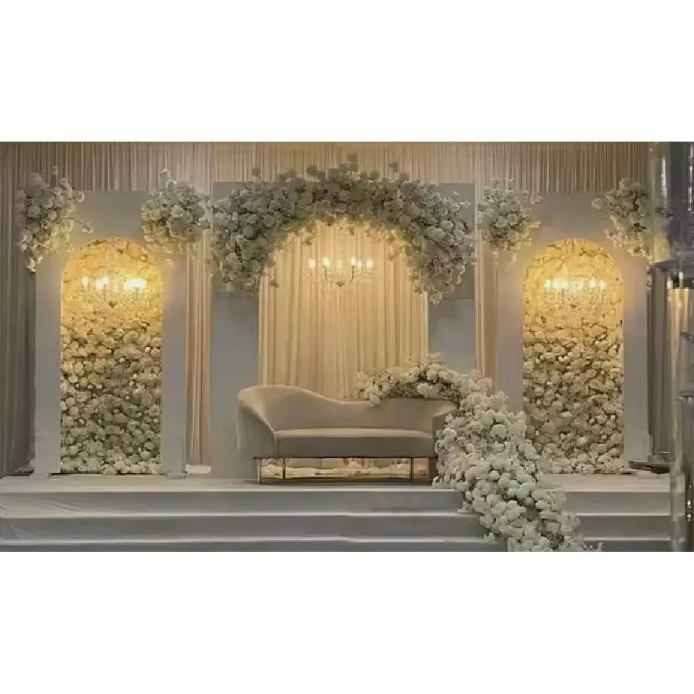 Top Luxury Amazing White Arch 3d Flower Wall Arch Curved Backdrop Ideas For Weddings