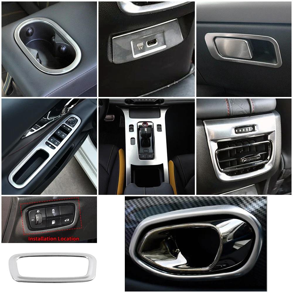for GAC Empow 2022-2025 Matte Silver Center Console Refit Stainless Steel Interior Decoration for Dodge Attitude 2024-2026