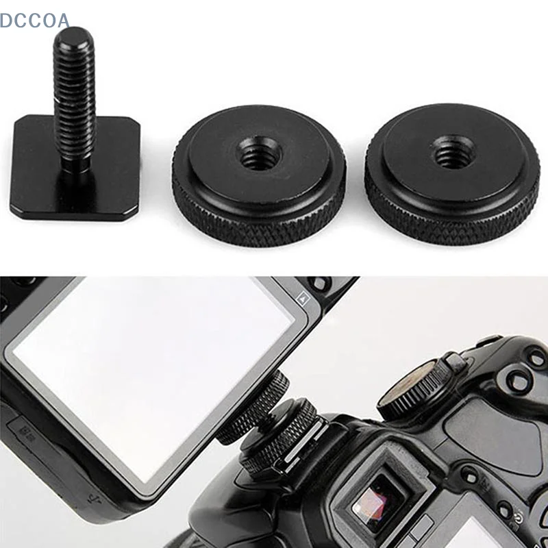 1/4 Double Conversion Screw Flash Metal Hot Shoe Mounts Camera Flash Adapter Upgrade Photography 2-in-1 General Components Tools