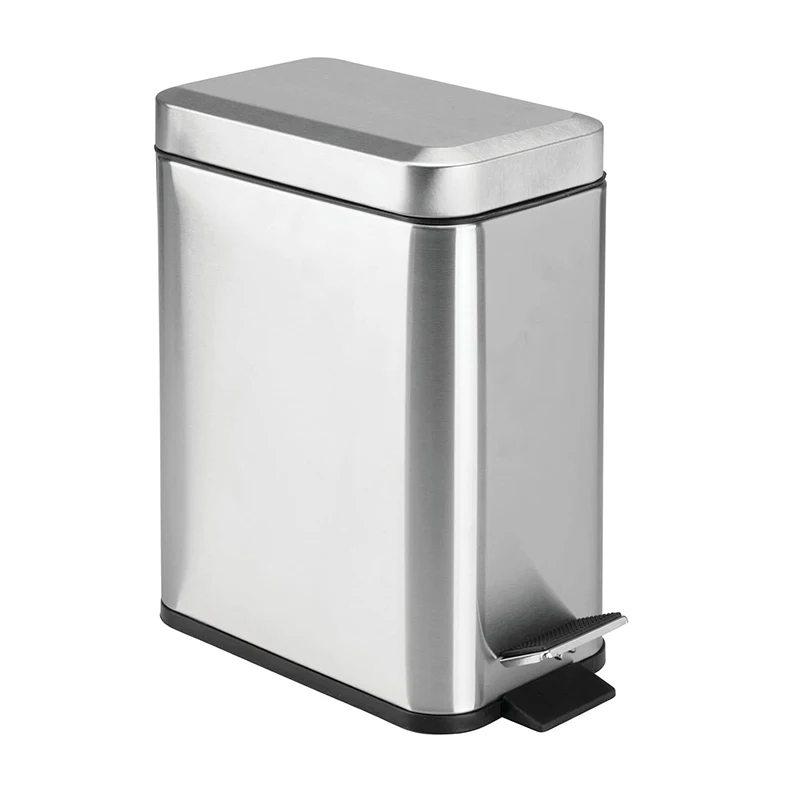 Ultra-thin 5L bathroom trash can hygiene Ultra-thin rectangular stainless steel trash can Foot pedal trash can