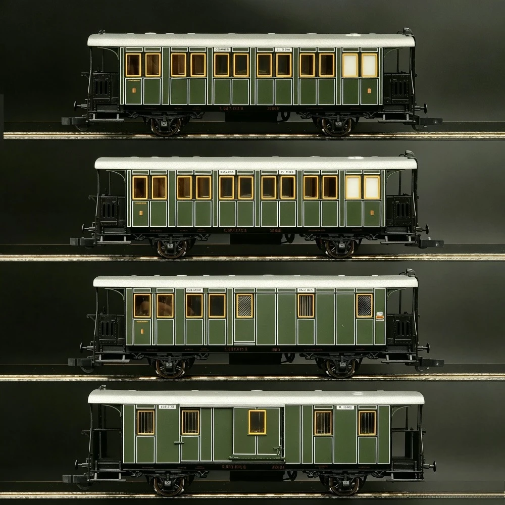 ROCO HO Type 1/87 Train Model BPostl and PL Type Passenger Cars 6200197 Non Powered 4 Car Set for Sand Table Scene Decoration