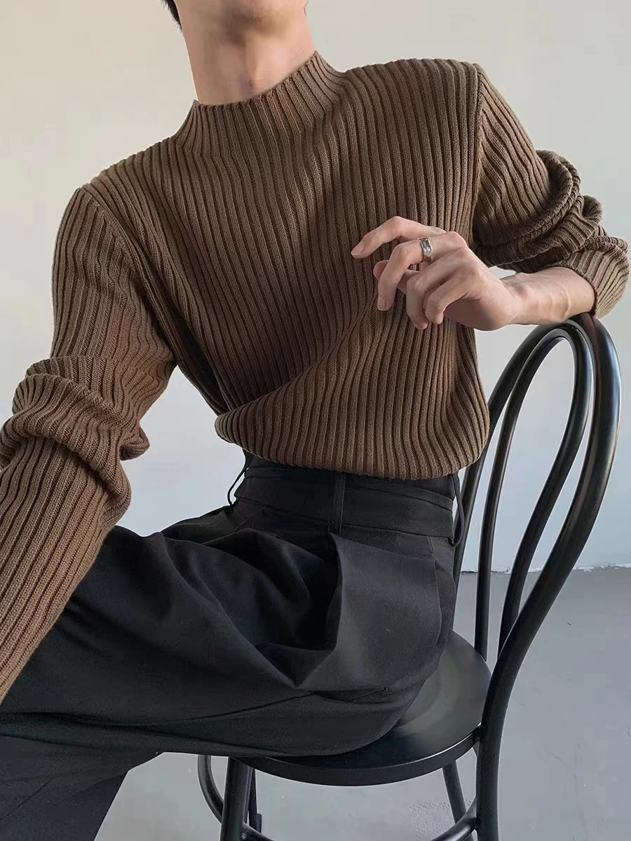 Korean Style Autumn Sweater Loose Bottoming Shirt Solid Color Knitted Pullover for Men and Women