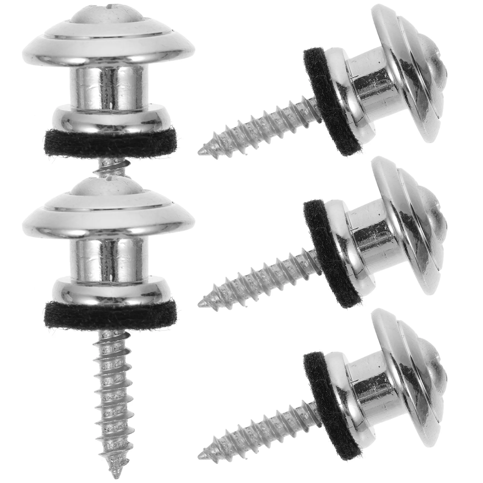 

5pcs Guitar Lock Buttons Metal Strap Pins Durable Electroplating Easy Install No Modification Strap Retainer System For Electric