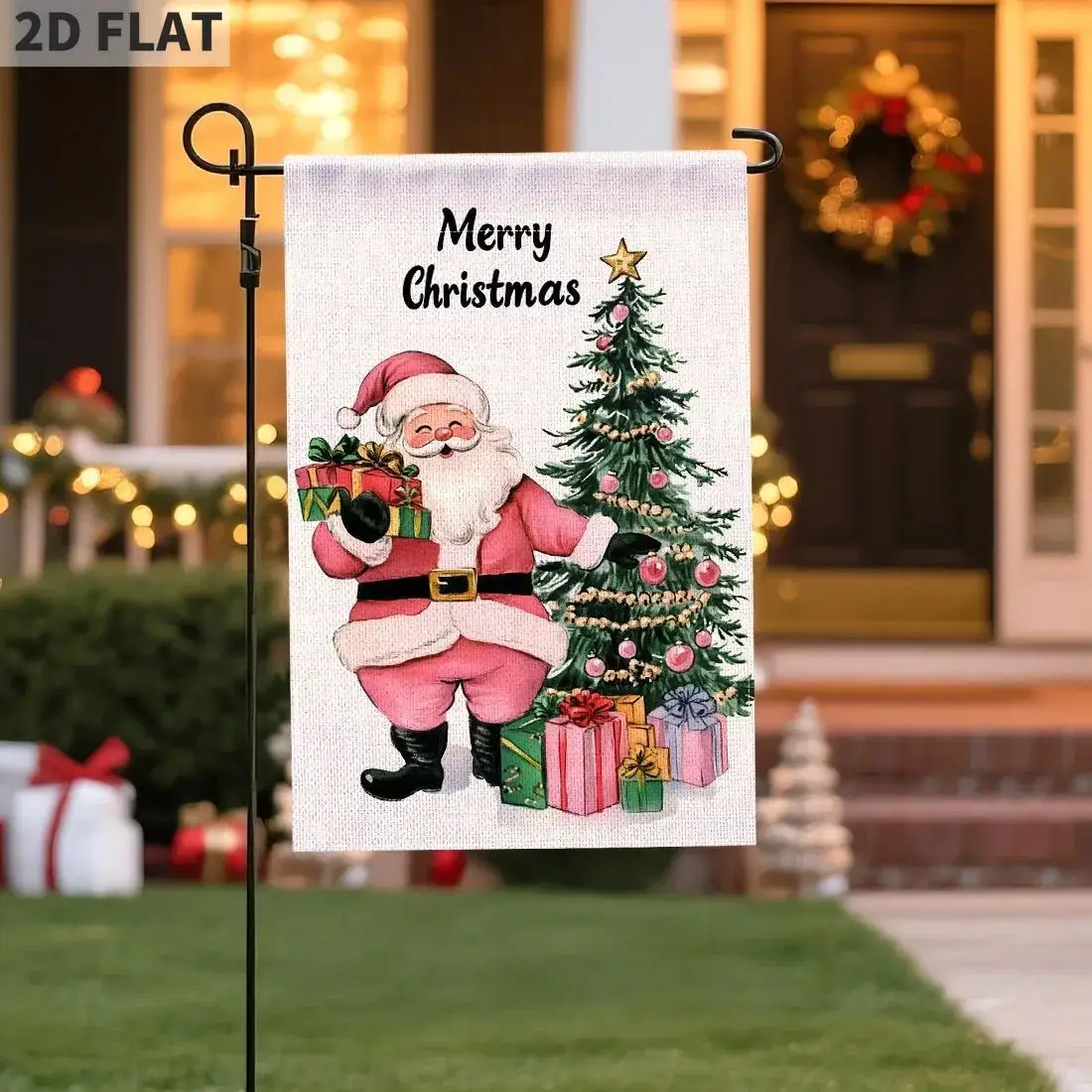 NUR FLAGGE, Frohe Weihnachten, Gartenflagge, Banner, Weihnachtsmann, doppelseitiger Druck, Polysterflaggen |   Weihnachtsdekorationen