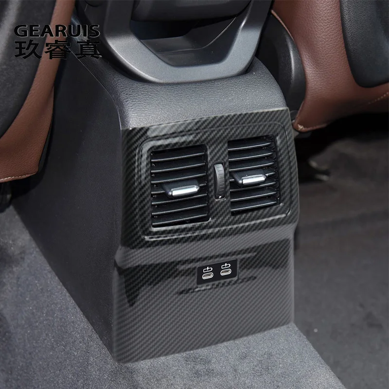 

Стайлинг автомобиля для BMW X1 F48 2016-2022, углеродное волокно, заднее вентиляционное отверстие для кондиционера, украшение, накладка, наклейки, аксессуары