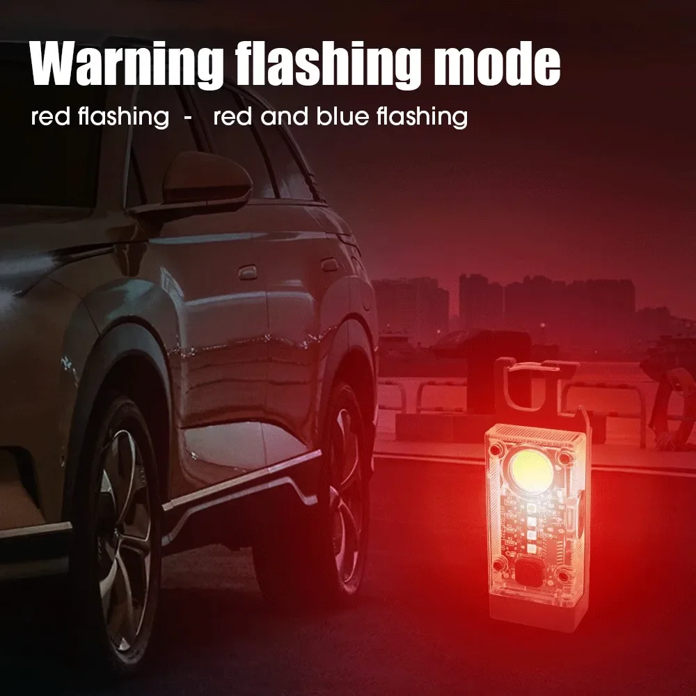 Portable Pocket Keychain Light Solar Rechargeable Work Light Emergency Magnetic Handlamp Outdoor Repaire Camping Torch Corkscrew