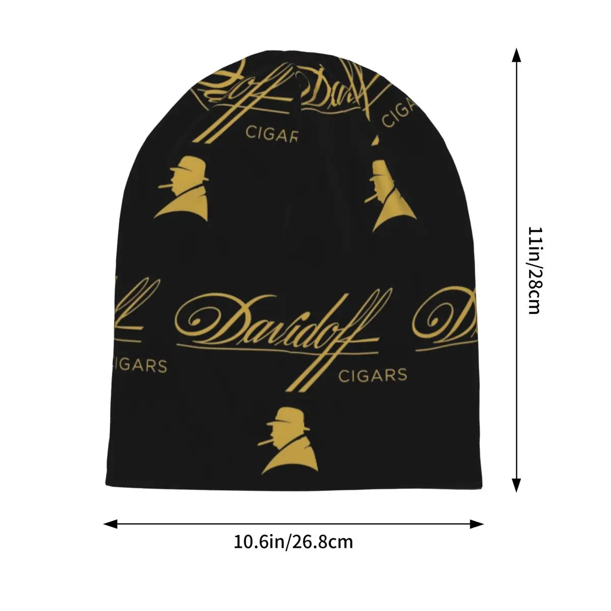 Davidoff Cigars Black Warm Knitted Cap Hip Hop Bonnet Hat Autumn Winter Outdoor Beanies Hats for Men Women Adult