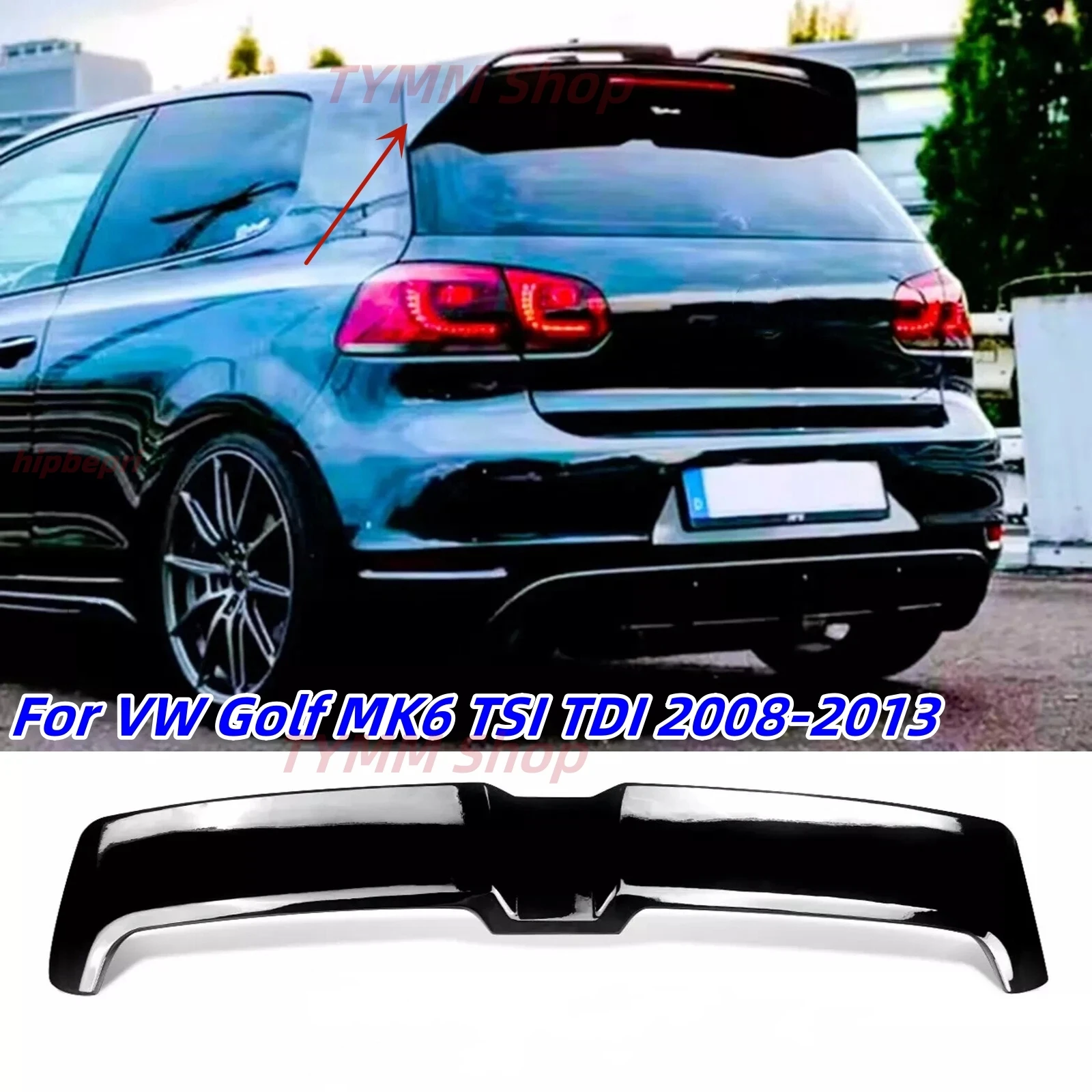 

Спойлер на заднюю крышку автомобиля Oettinger Style для VW Golf MK6 TSI TDI 2008-2013, глянцевый черный, накладка на багажник.