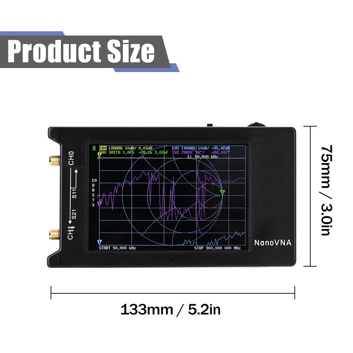 Imagem -06 - Analisador de Rede Vetorial para Antena Nanovna-h4 Polegada Display 10khz15 Ghz mf hf Vhf Uhf