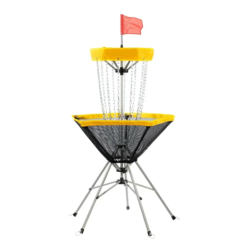 Golf folding frisbee game frisbee rack outdoor sporting goods competitive frisbee basket chain iron frame