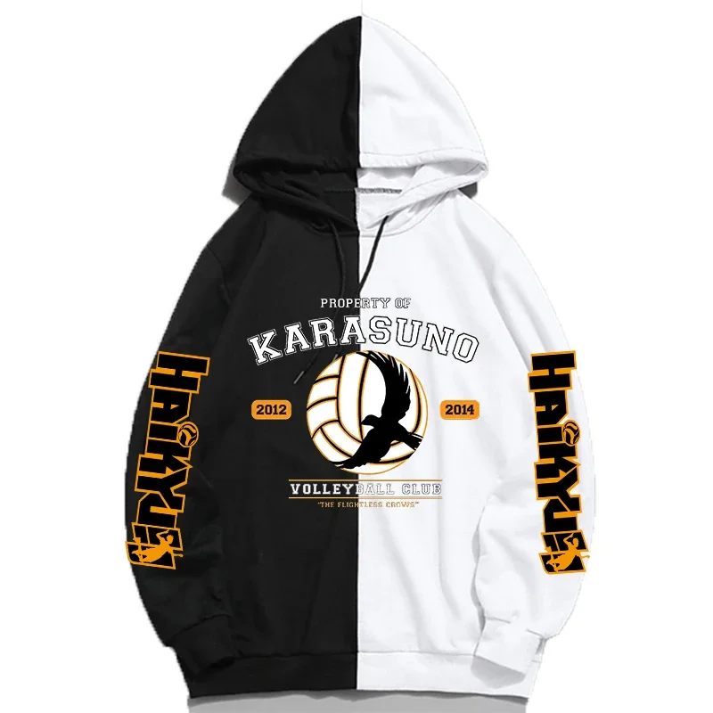 Hip Hop Japanese Anime Haikyuu Hoodie Manga Funny Harajuku Streetwear Harajuku Karasuno Fly High Graphic Sweatshirt Unisex Hoody