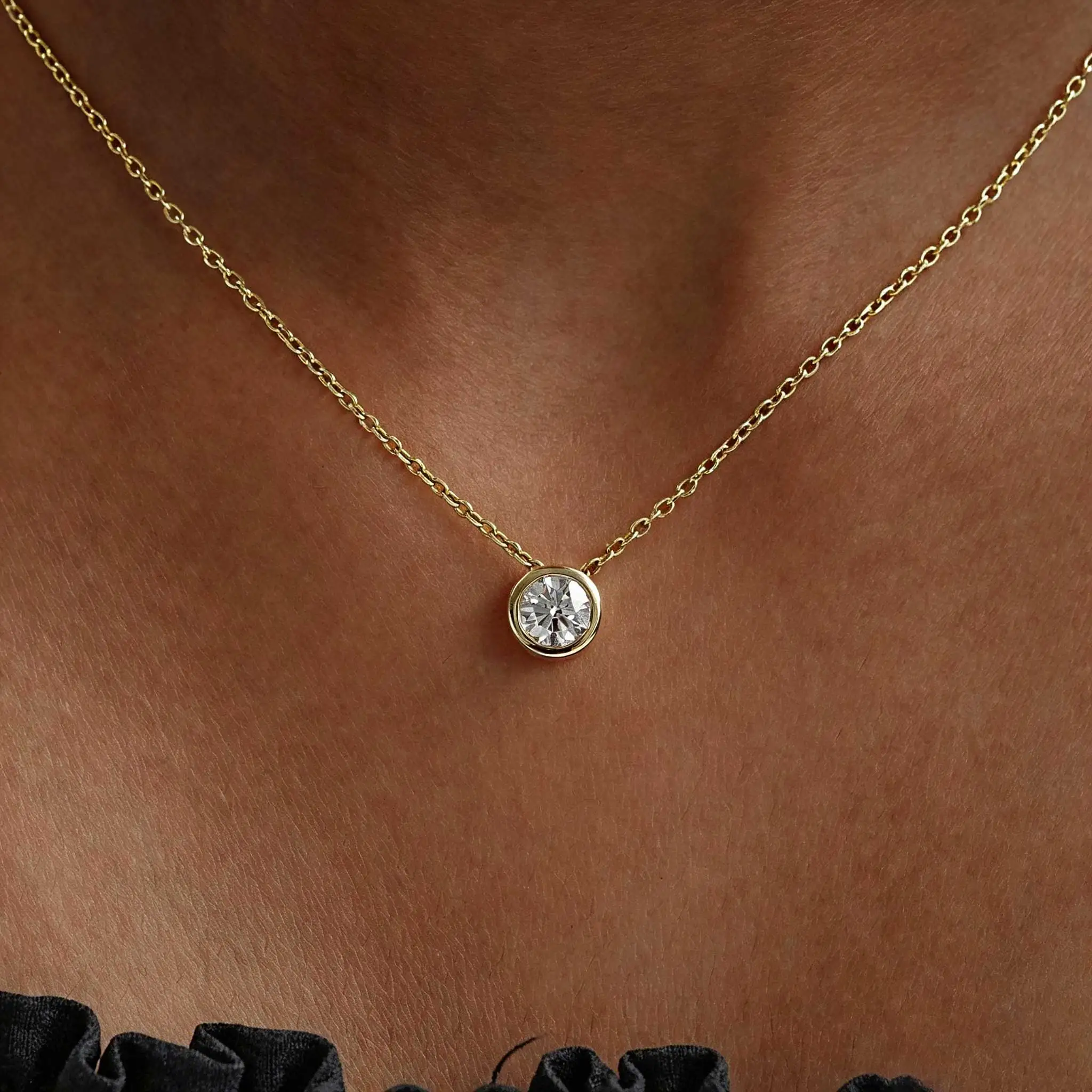 2.5ct Moissanite Pendant Necklace Earrings Jewelry Set for Women S925 Silver Plated 18K Gold Round Bubble Diamond Bracelet Gift