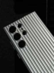 Luxury Ultra Thin Corrugated Pattern Case For Samsung Galaxy S24 S23 Ultra Plus Shockprooof 3D Plating Plain Hard PC Back Cover