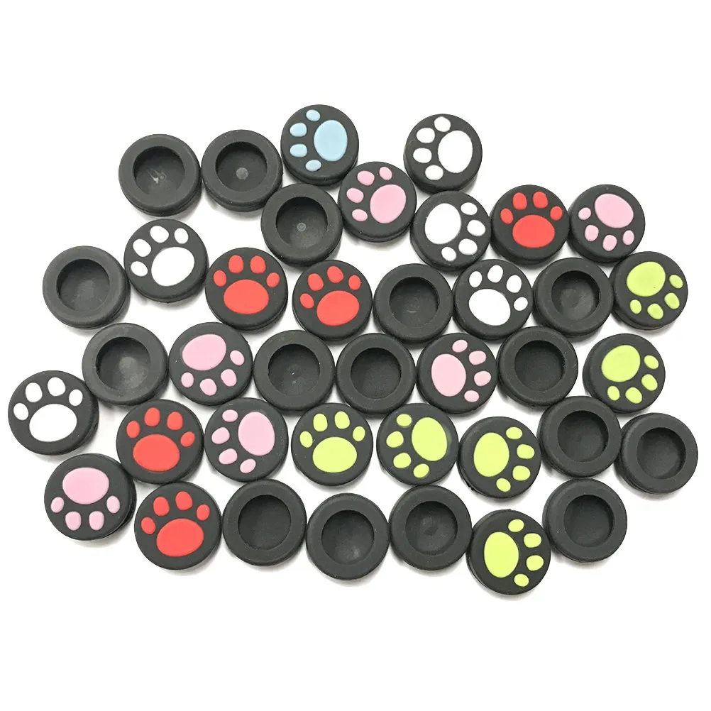 4Pcs Cute Cat Pattern Thumbstick Caps Soft Silicone Joystick Covers for 3 2 360 Protective Grip Gaming
