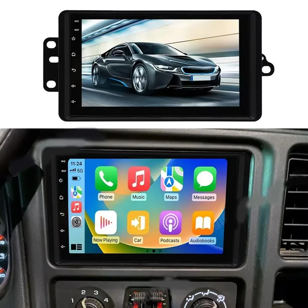 

7-дюймовый автомобильный стерео радиоприемник Android 13, автомобильный плеер, автомобильный GPS-навигатор для S-ilverado для GMC Sierra 1500 2500 3500 2003-2006