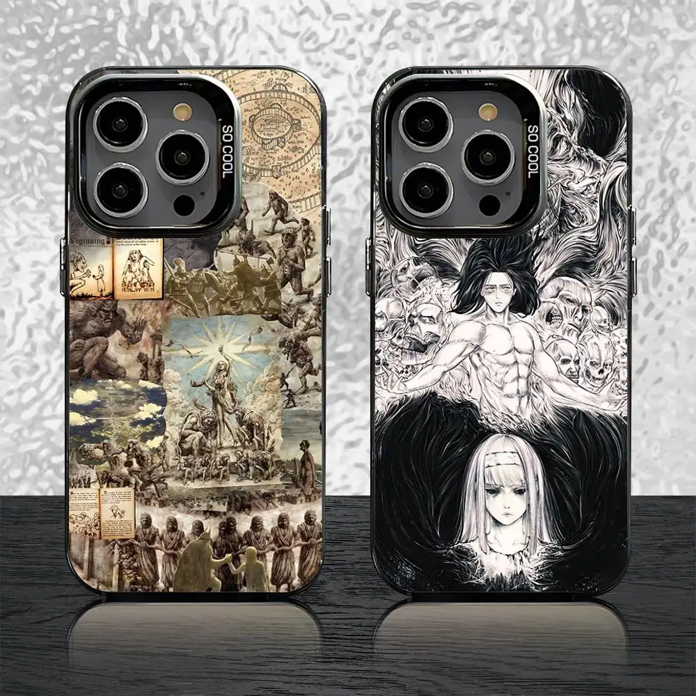 

History of A-Attack on T-Titan Phone Case For iPhone 16,15,14,13,12,11,Pro,Max,Plus,Mini,SE Grey Black Matte Laser Back Cover