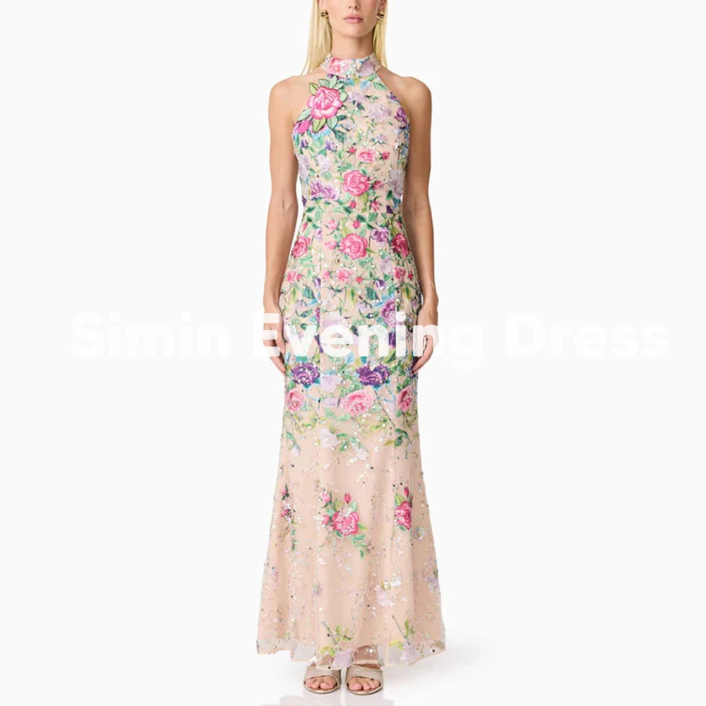 فساتين سهرة نسائية من Simin بحورية البحر رسن ثلاثية الأبعاد مزينة بالزهور مع أكمام بطول الكاحل فساتين أنيقة رسمية 2025 #1